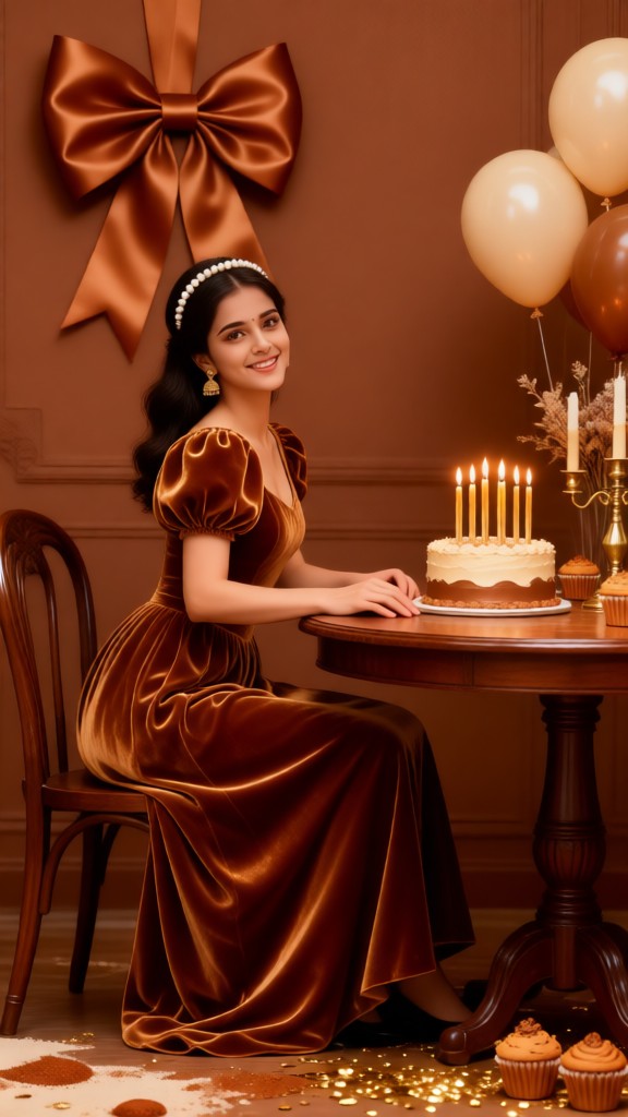 Vintage Warm Brown Ambiance Birthday Portrait image
