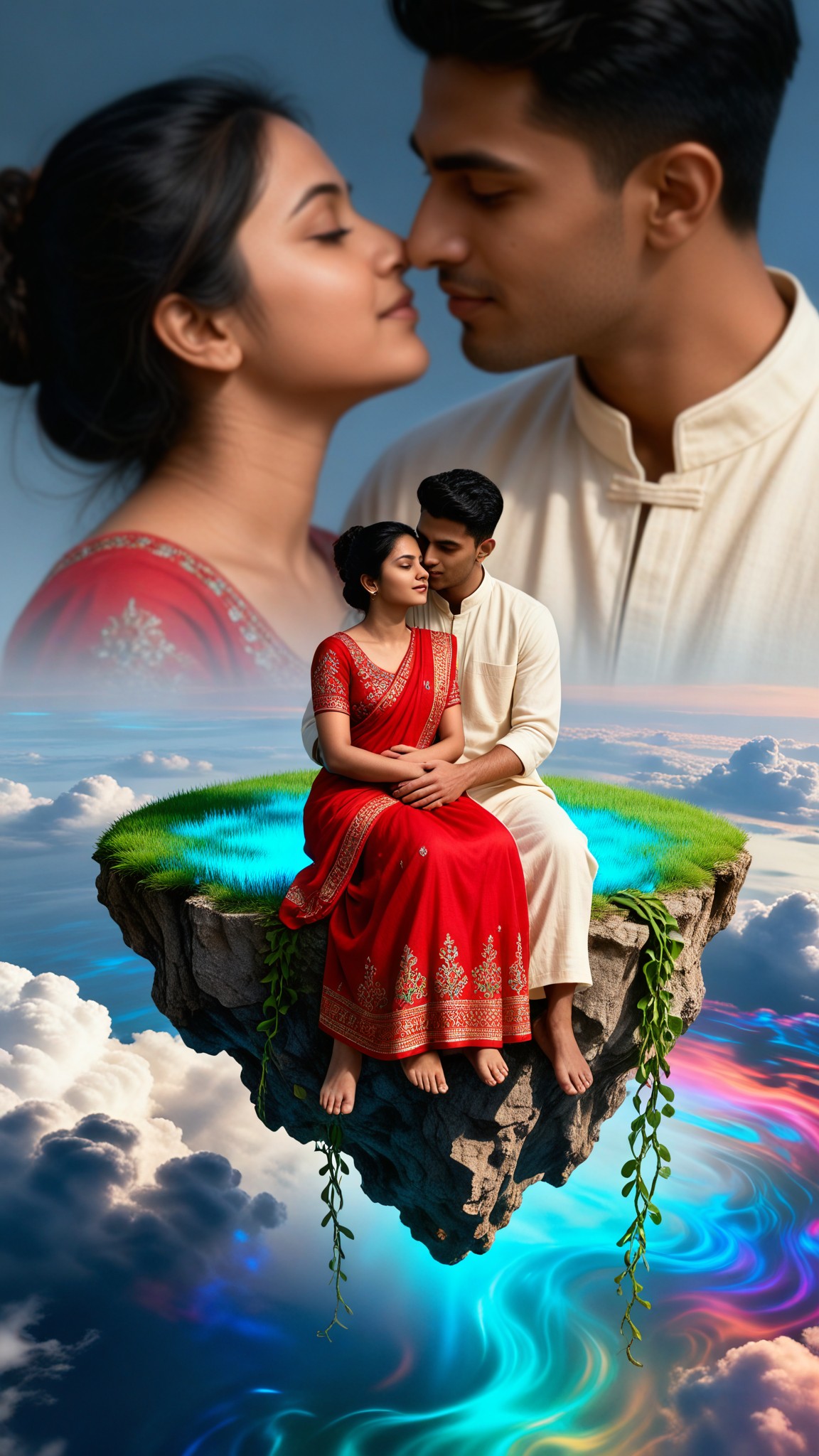 Floating Island Double Exposure image