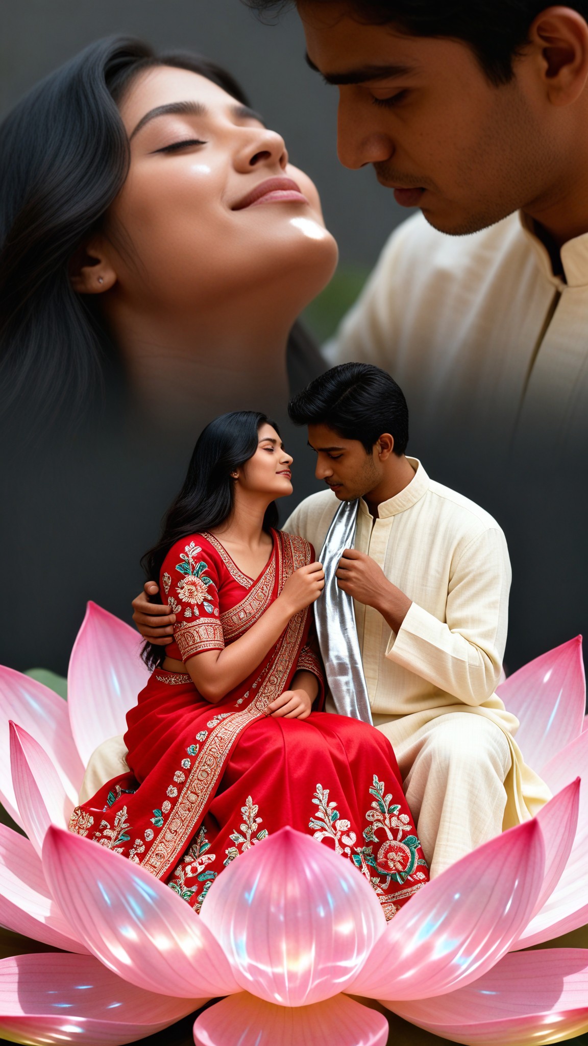 Pink Lotus Sanctuary Double Exposure image