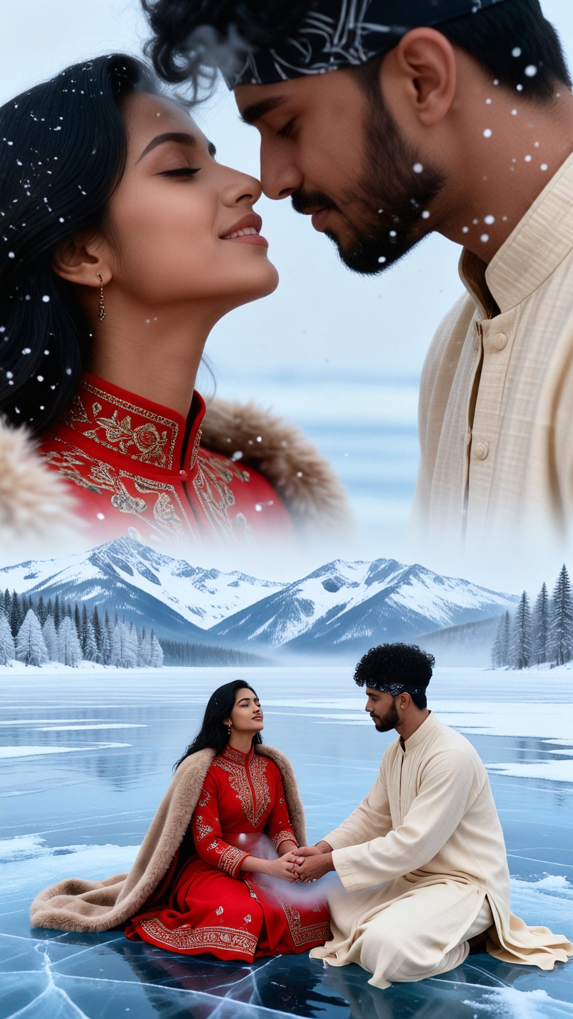 Frozen Lake Double Exposure image