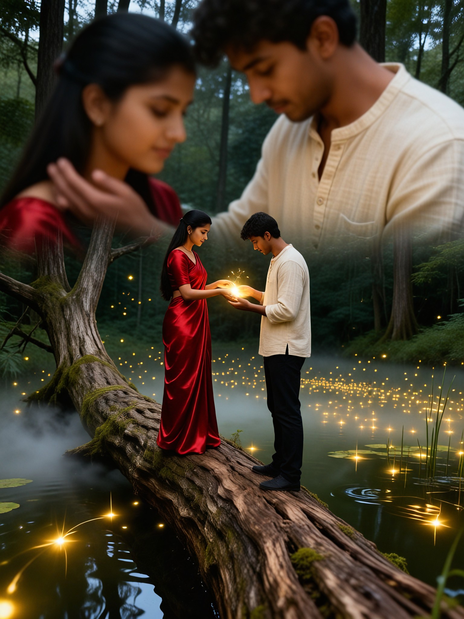 Firefly Breath Double Exposure image