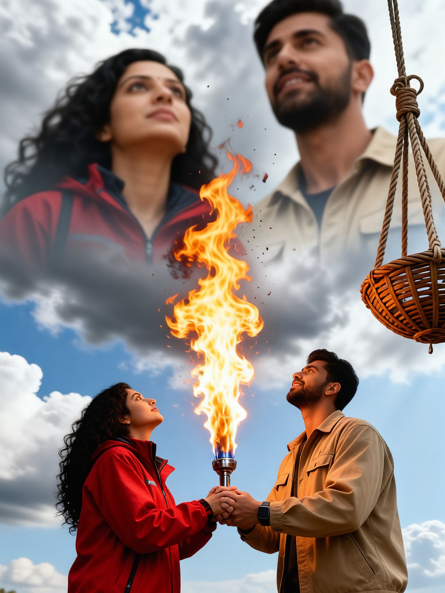 Balloon Flame Double Exposure image