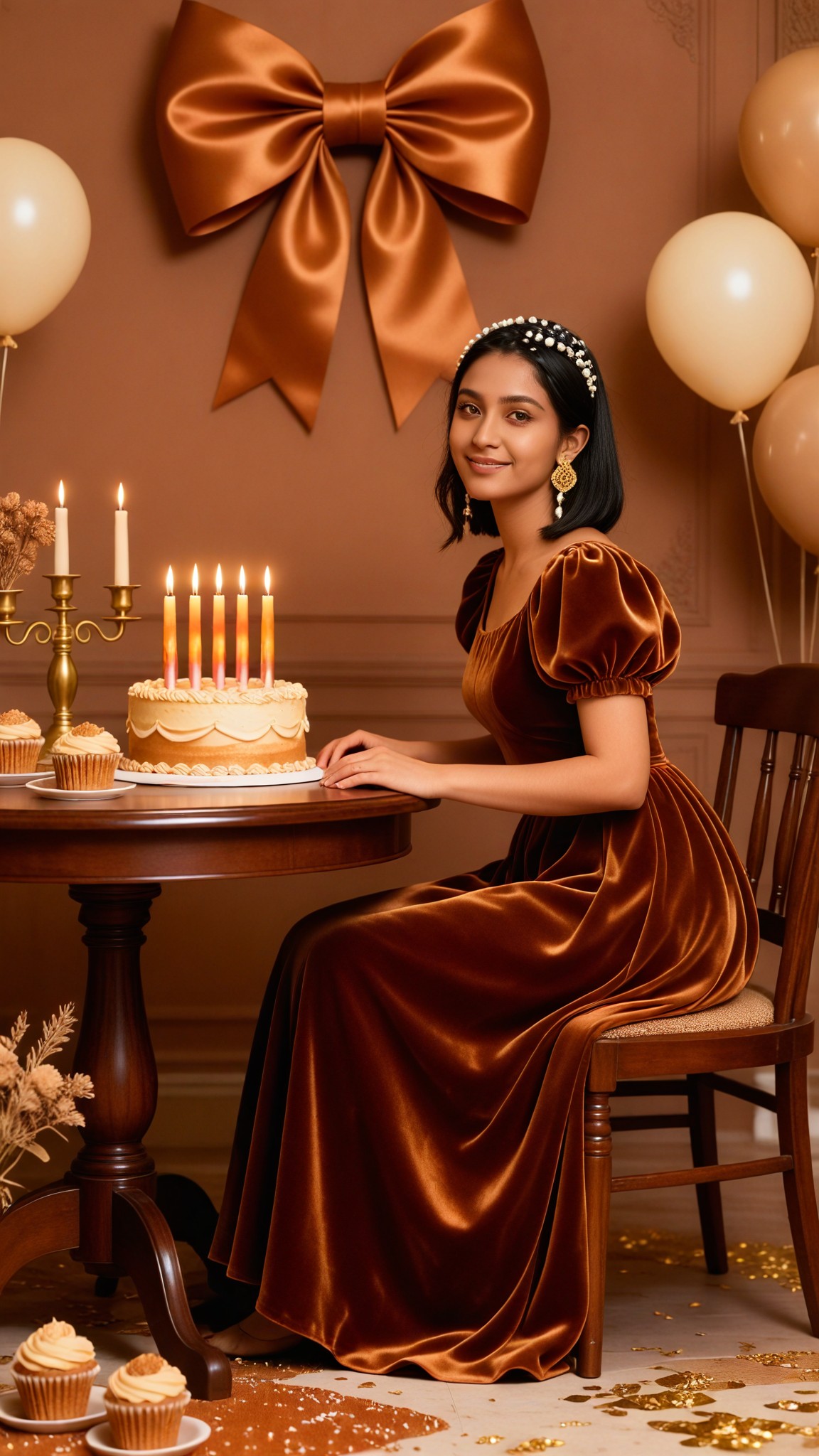 Retro Warm Brown Ambiance Birthday Portrait image
