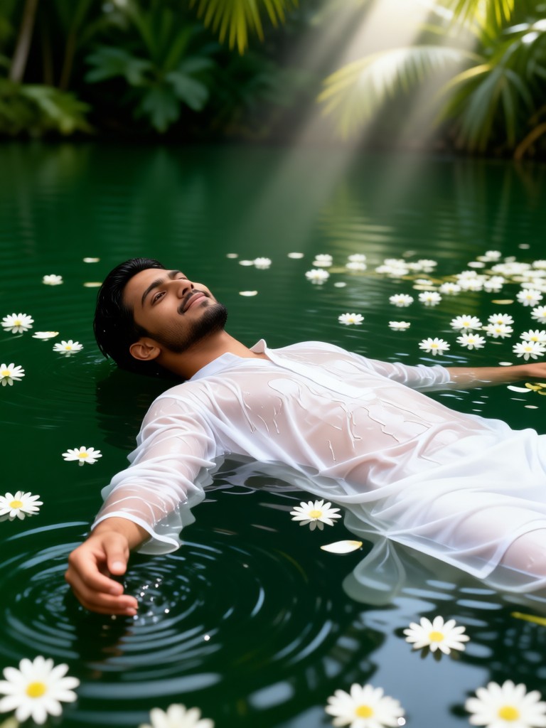 White Kurta Ripple image