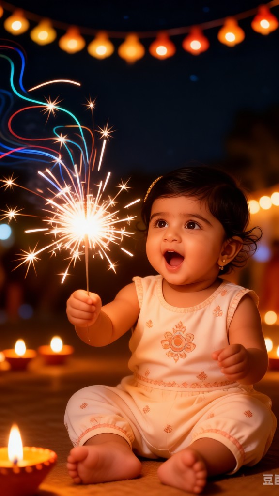 Firework and baby image
