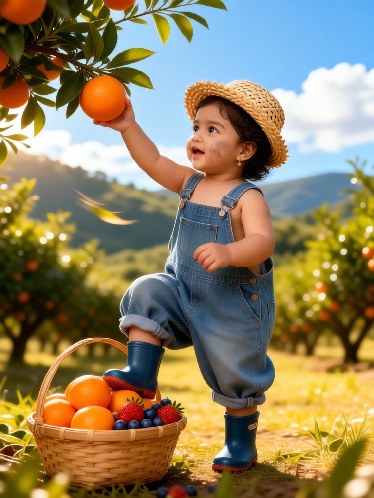 Fruit farmer baby image