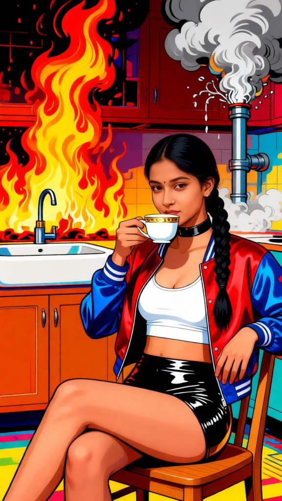 Pop Art Style Flame Emotion Portrait image