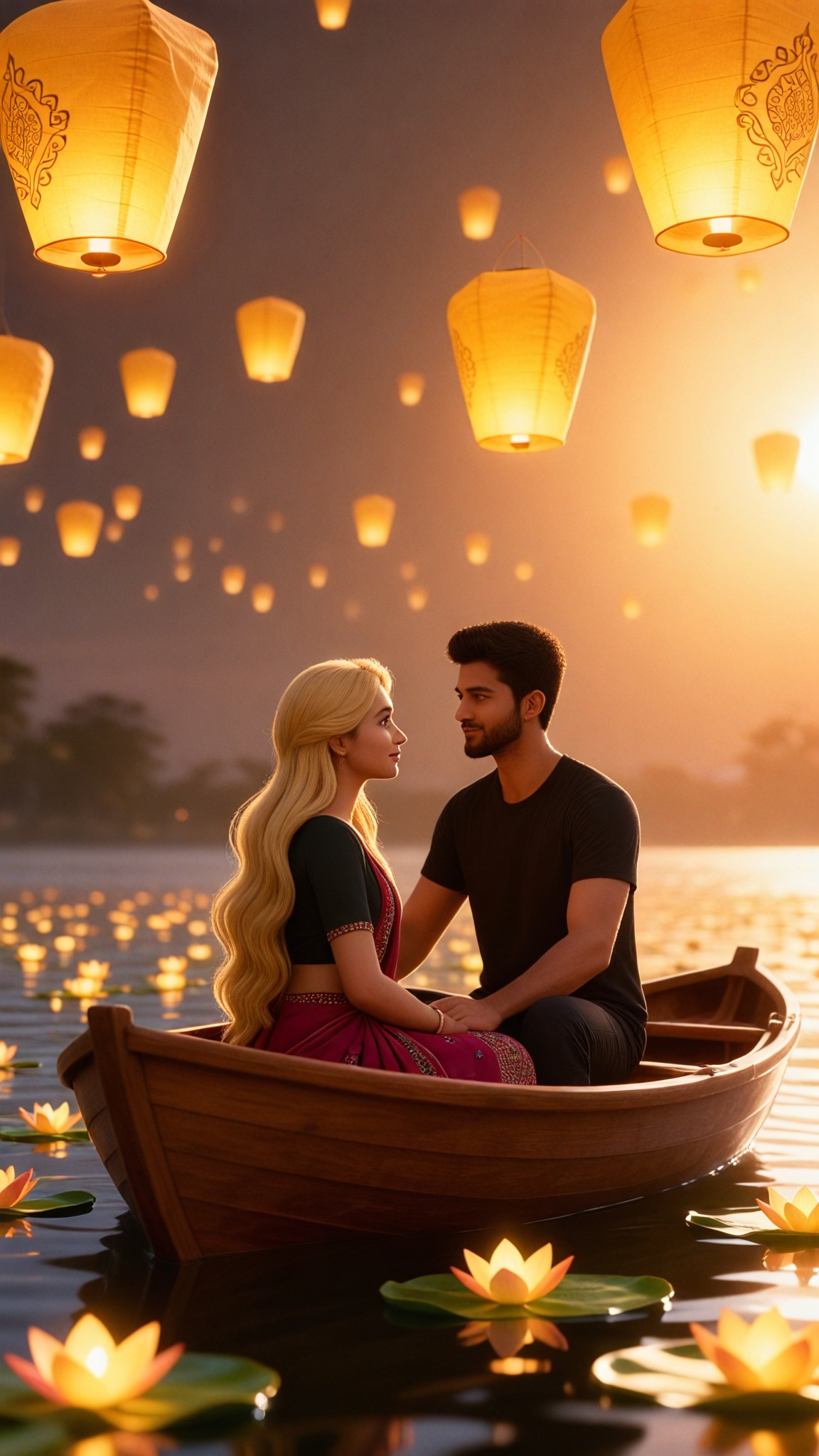 Lantern Boat Romance image