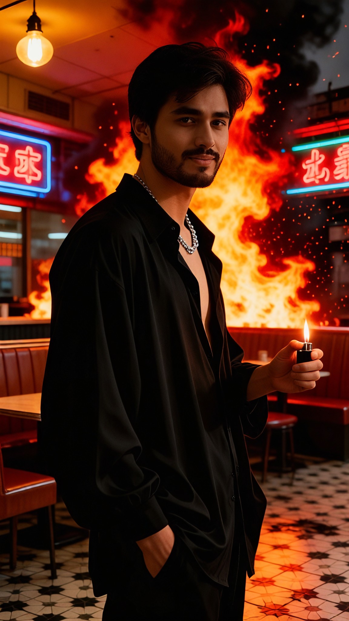 Cold Man in the Flame: Retro Style image