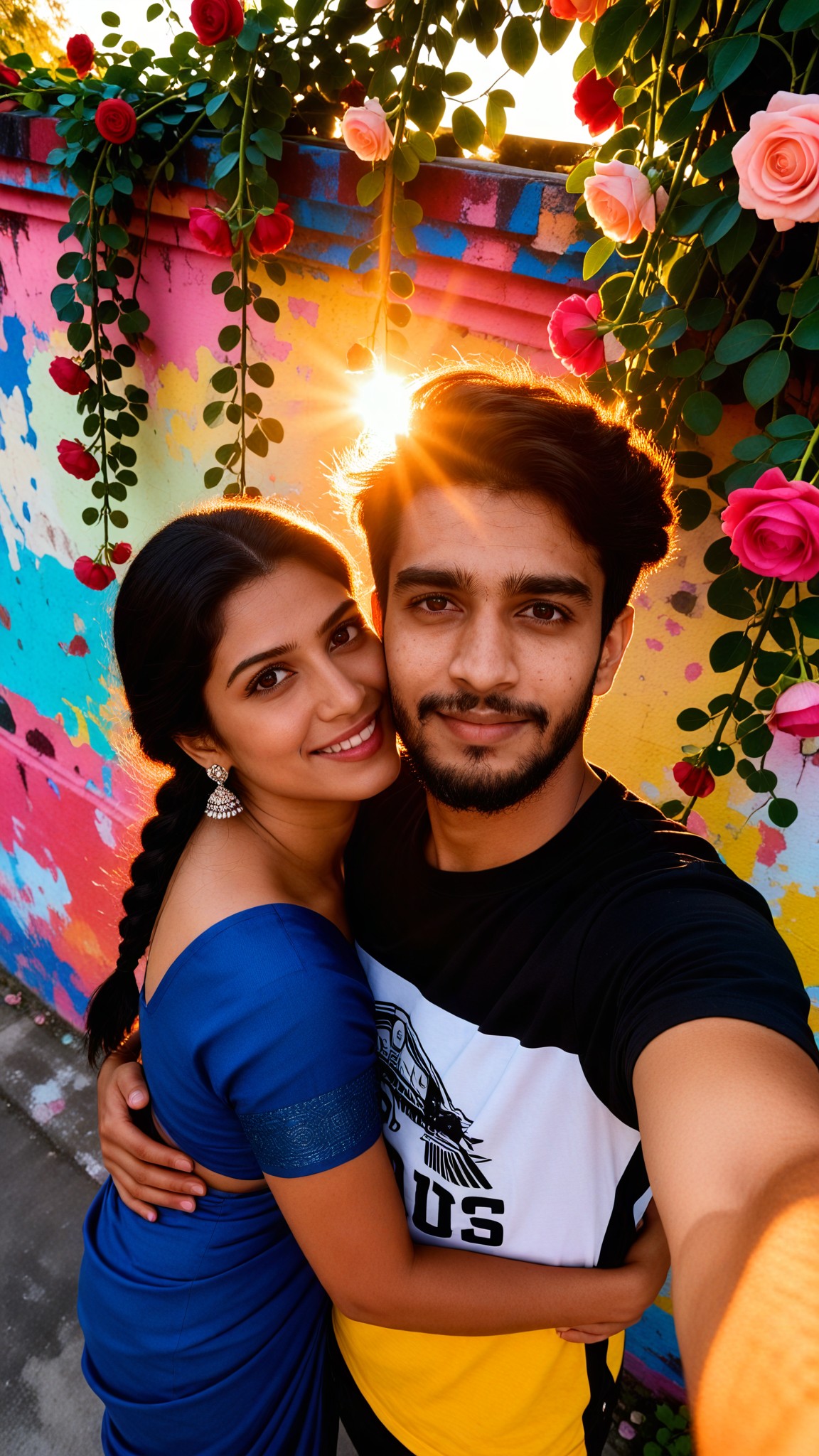 Simulated selfie couple-1 image