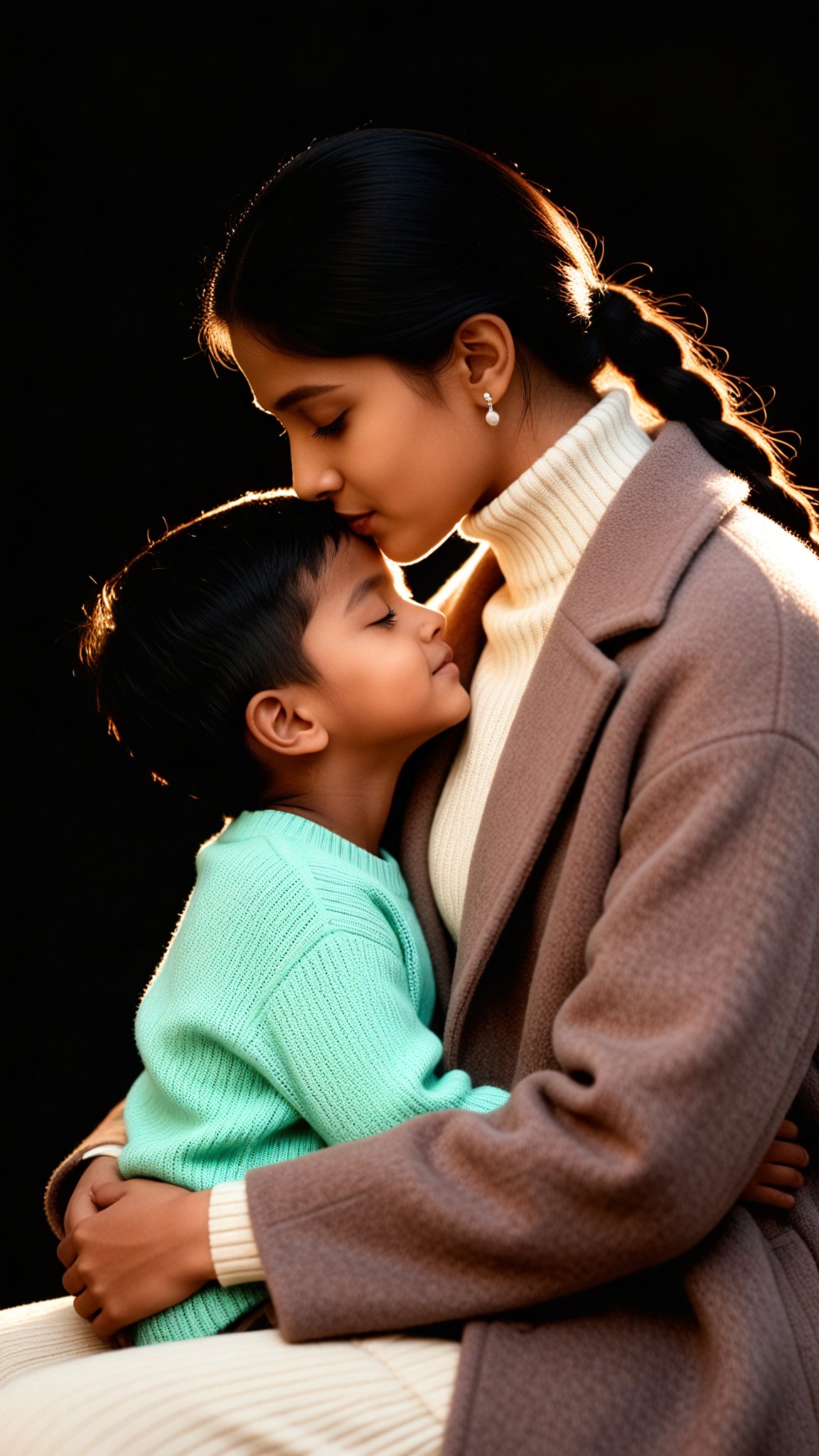 Parent-child color photo filter image