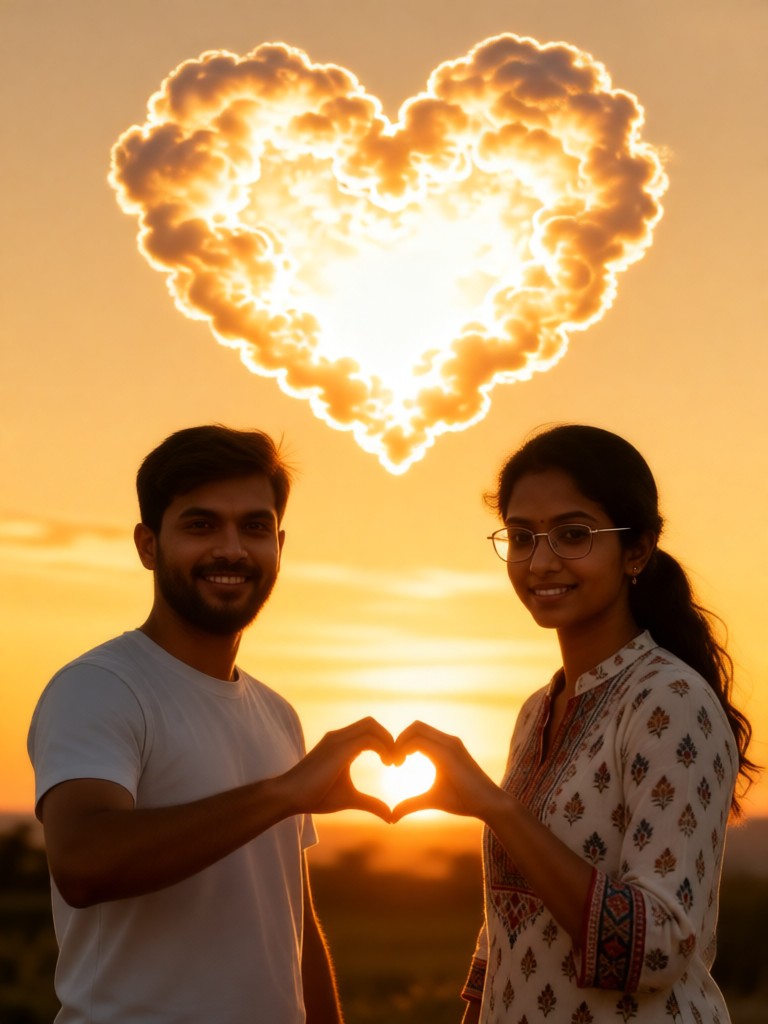 Amor al atardecer nube image