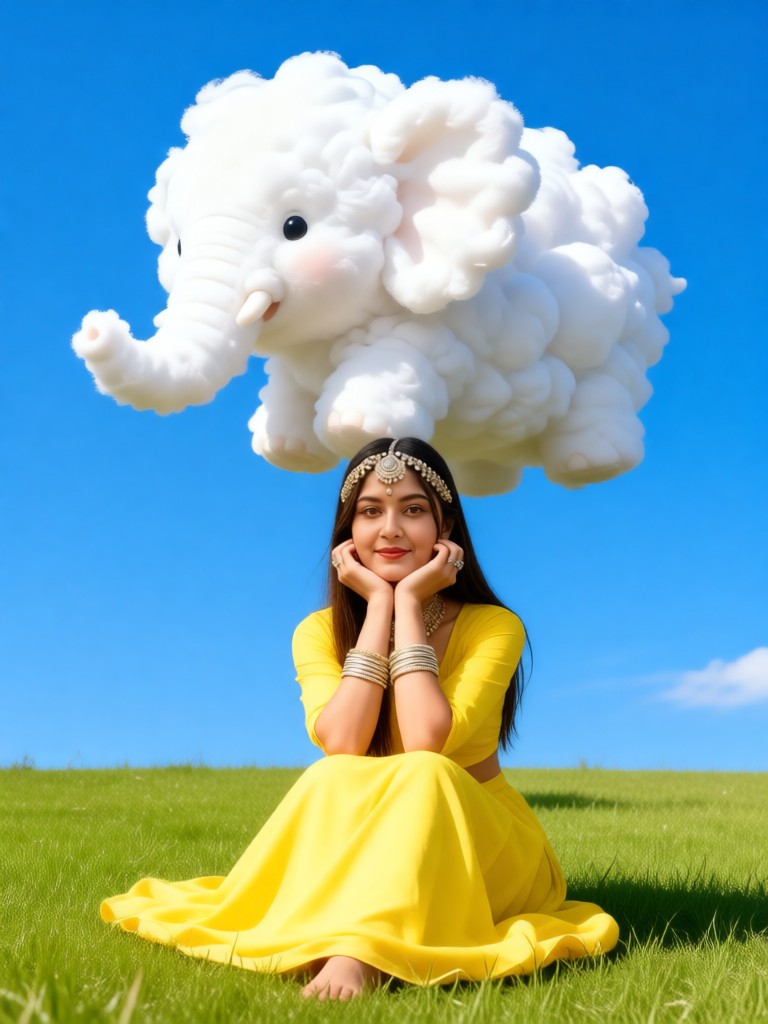 Cute elephant clouds image