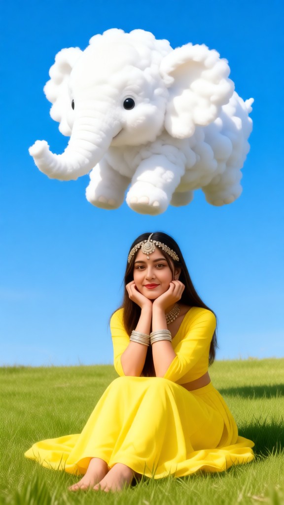 Cute elephant clouds image