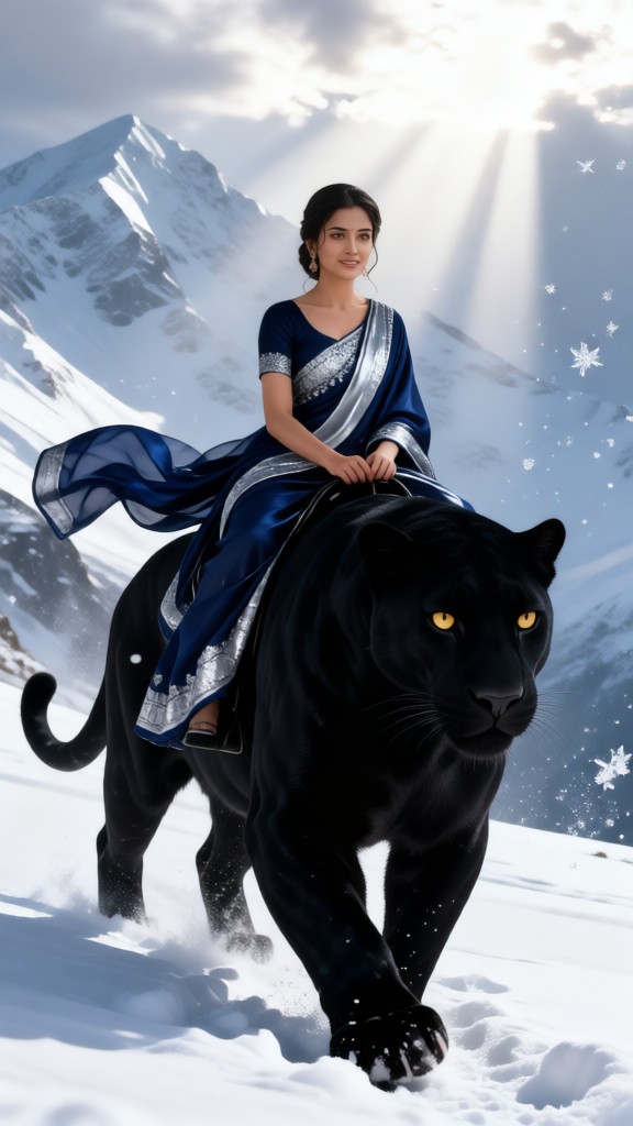 Panther Knight with a snowfield background image