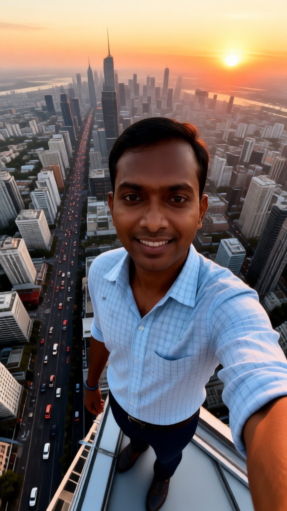 Taking a selfie with the city-2 image