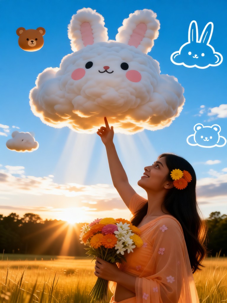 Interesting white cloud pattern image