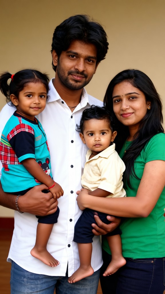 A family hug photo image