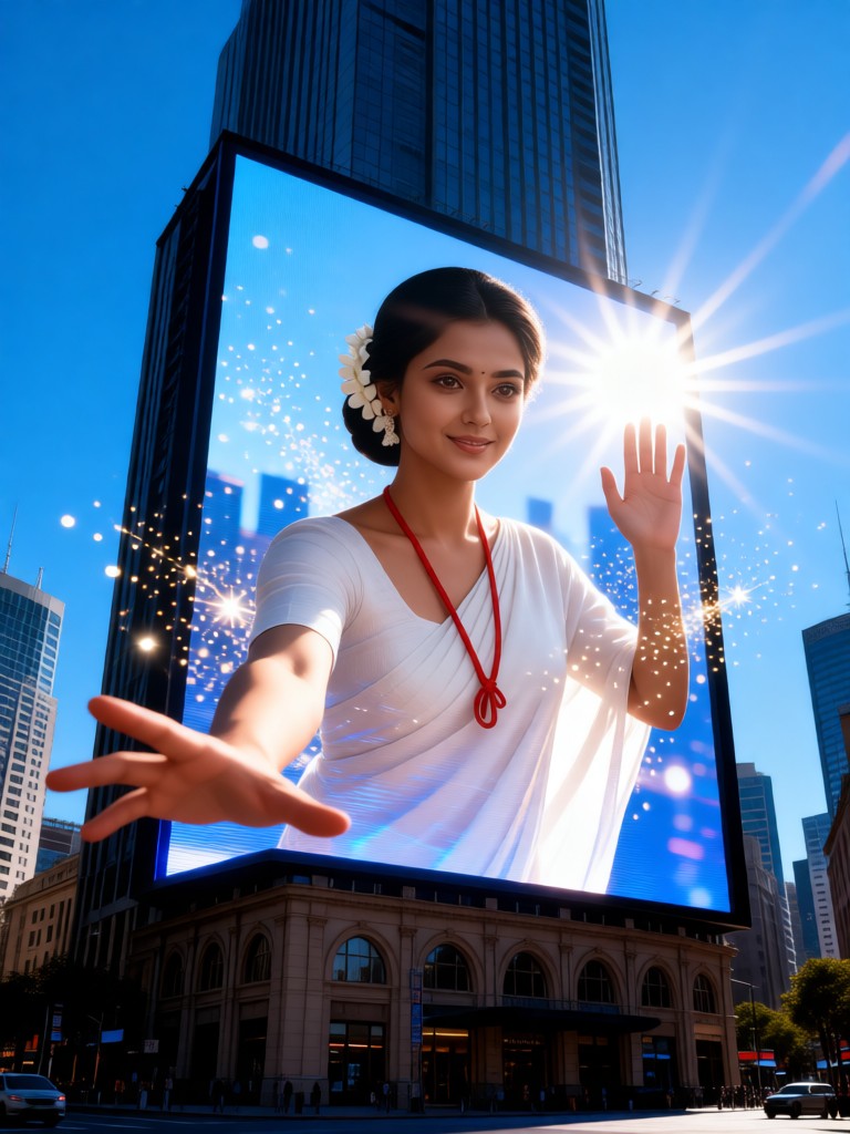 Outdoor naked eye 3D image