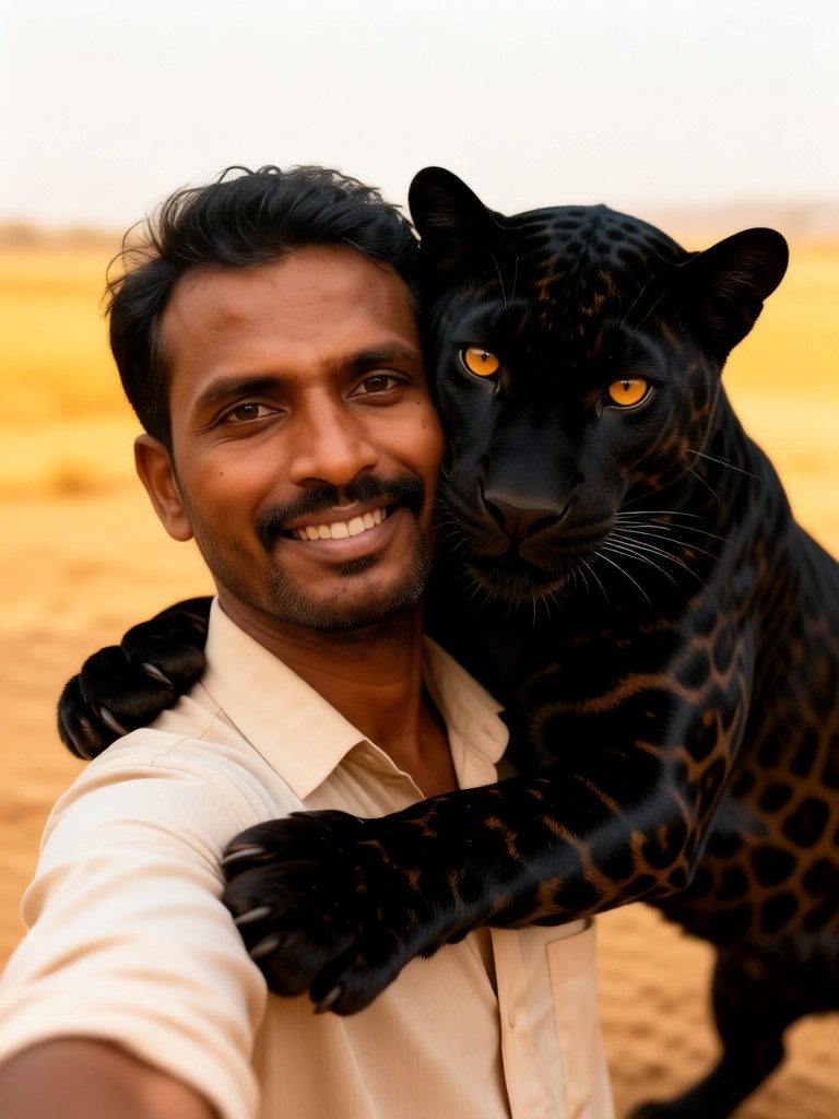 Take a selfie with a black panther image