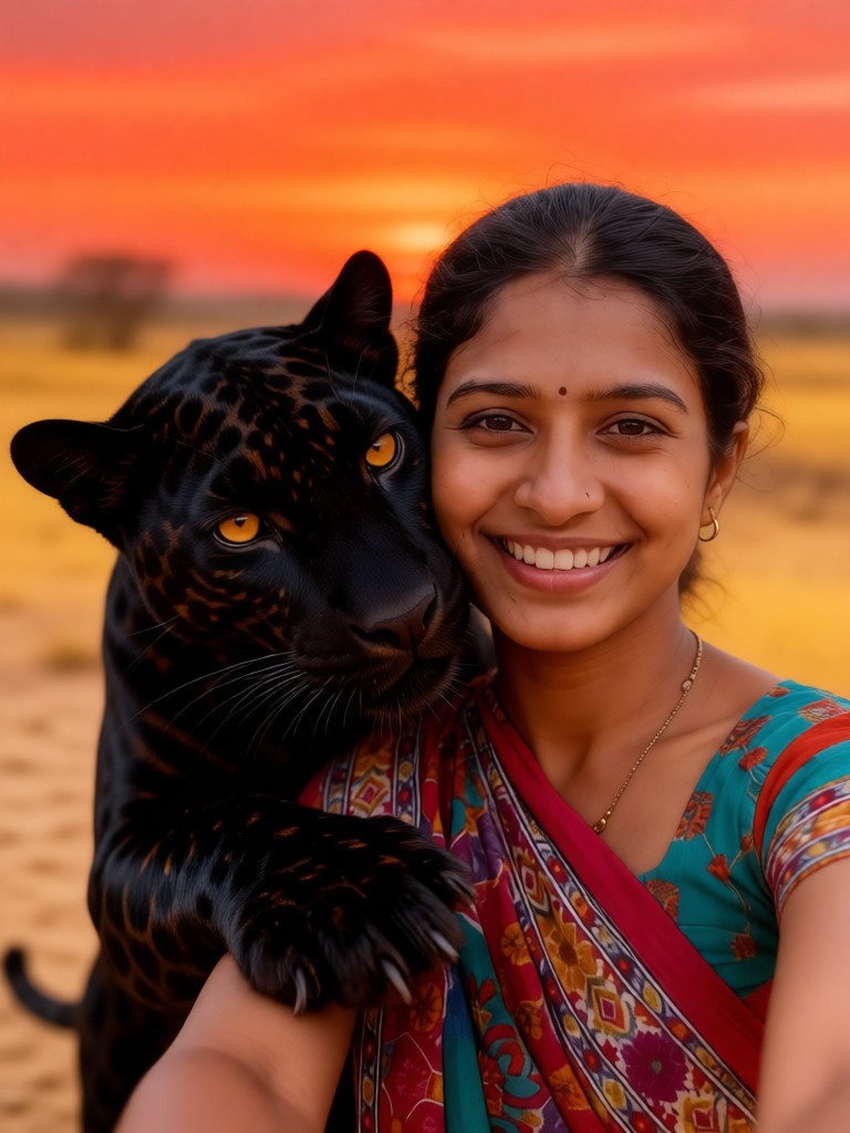 Take a selfie with a black panther image