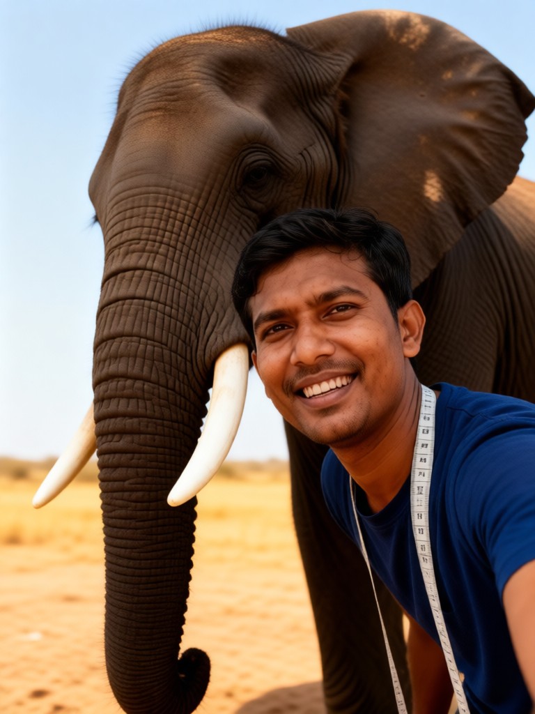 Take a selfie with an elephant image