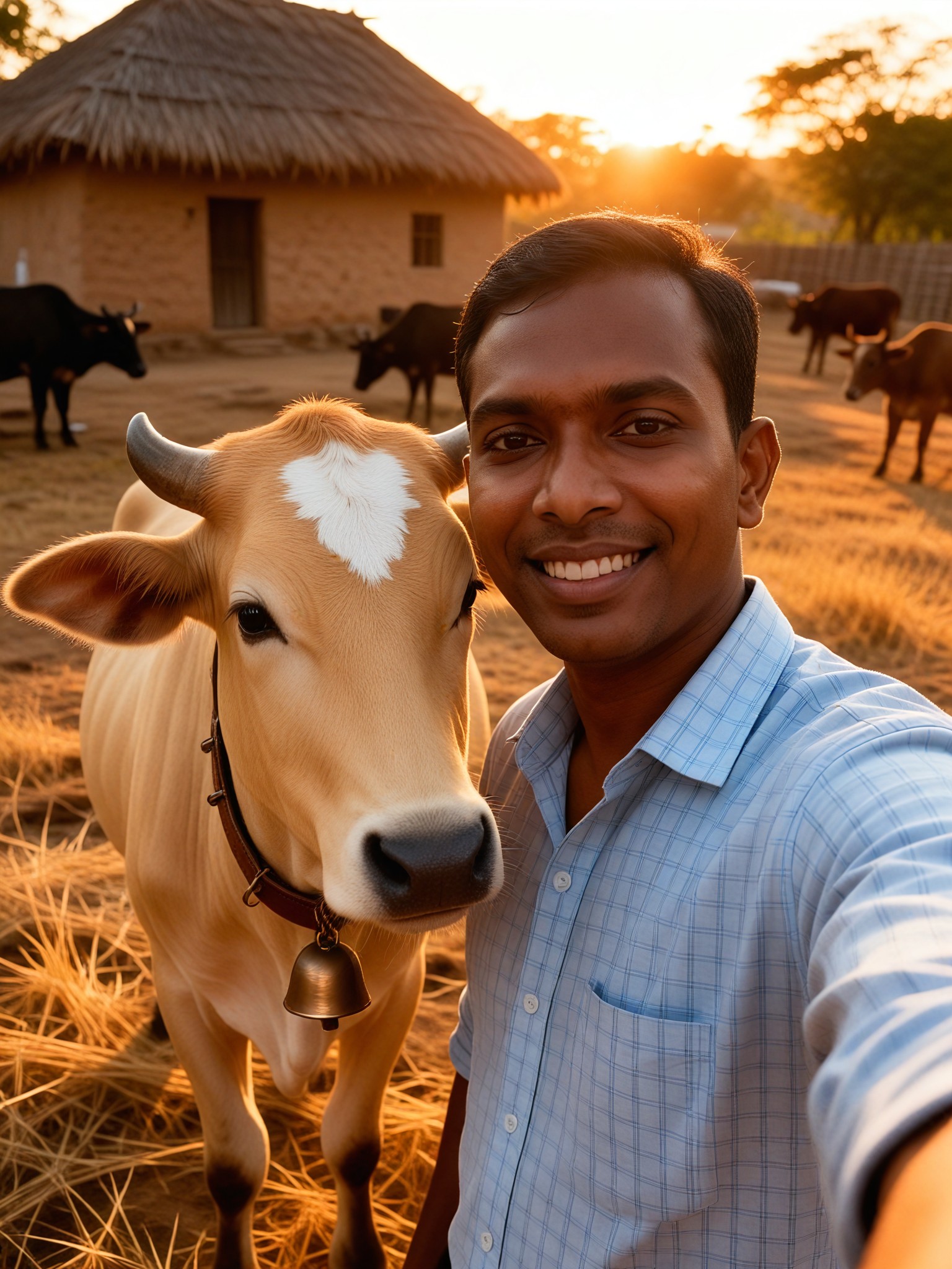 Take a selfie with a yellow cow image
