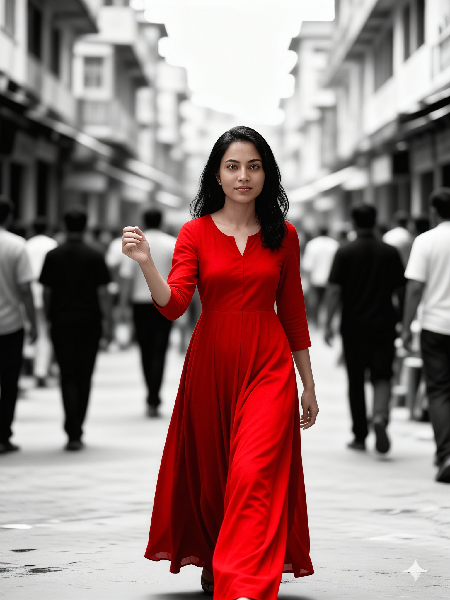 The Elegant Red in the Black-and-White World image