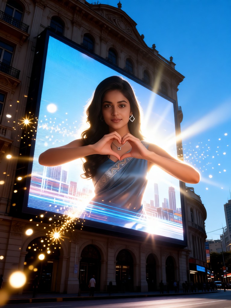 Outdoor naked eye 3D image