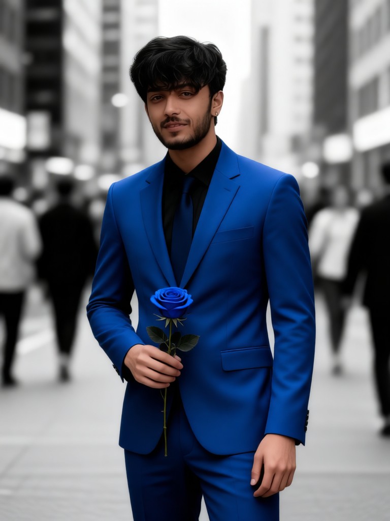 Melancholic Blue in the Black-and-White World image