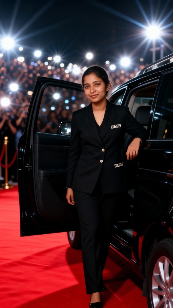 Handsome getting off the car to attend the event image