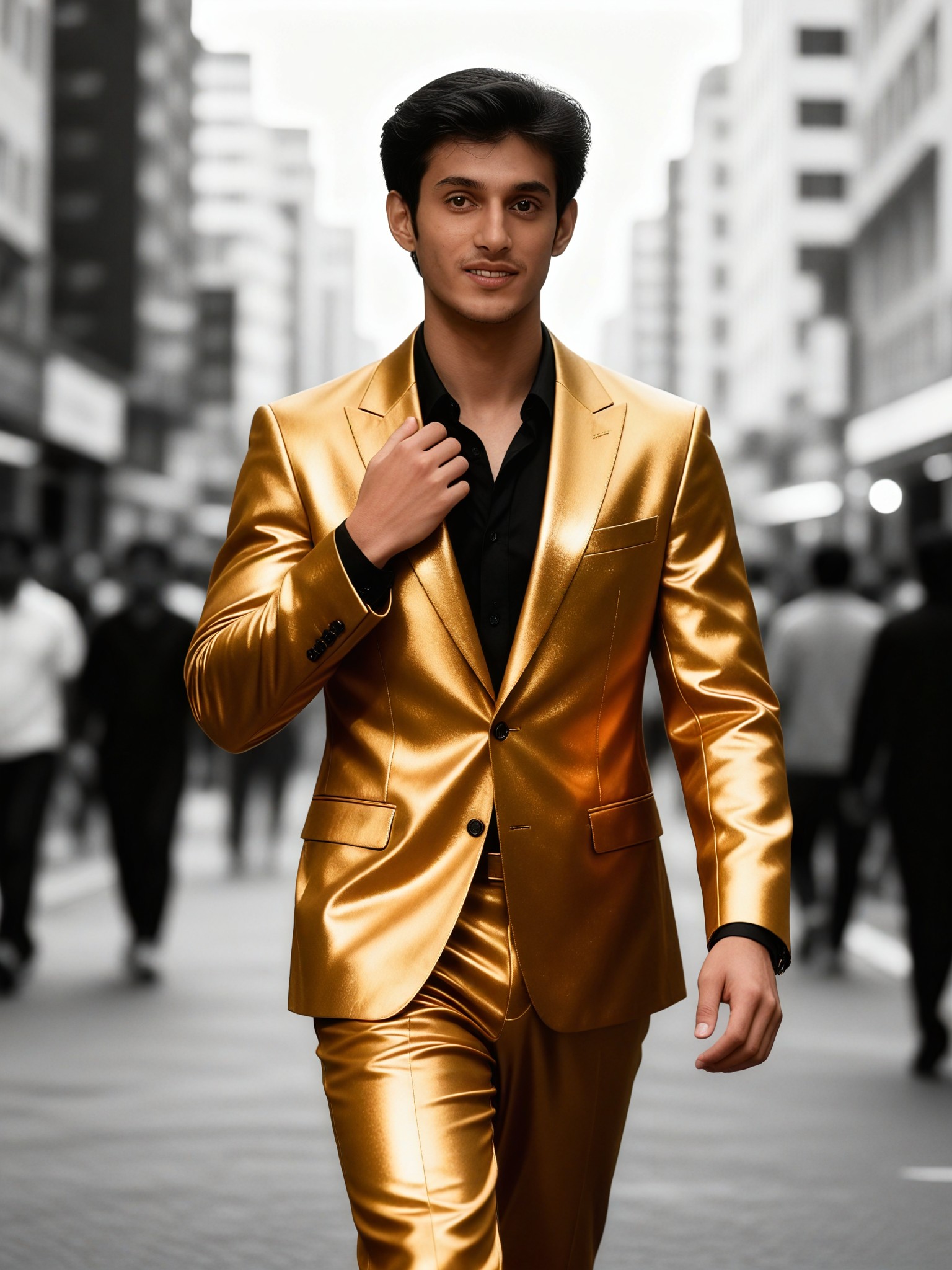 The luxurious gold of the black and white neighborhood image