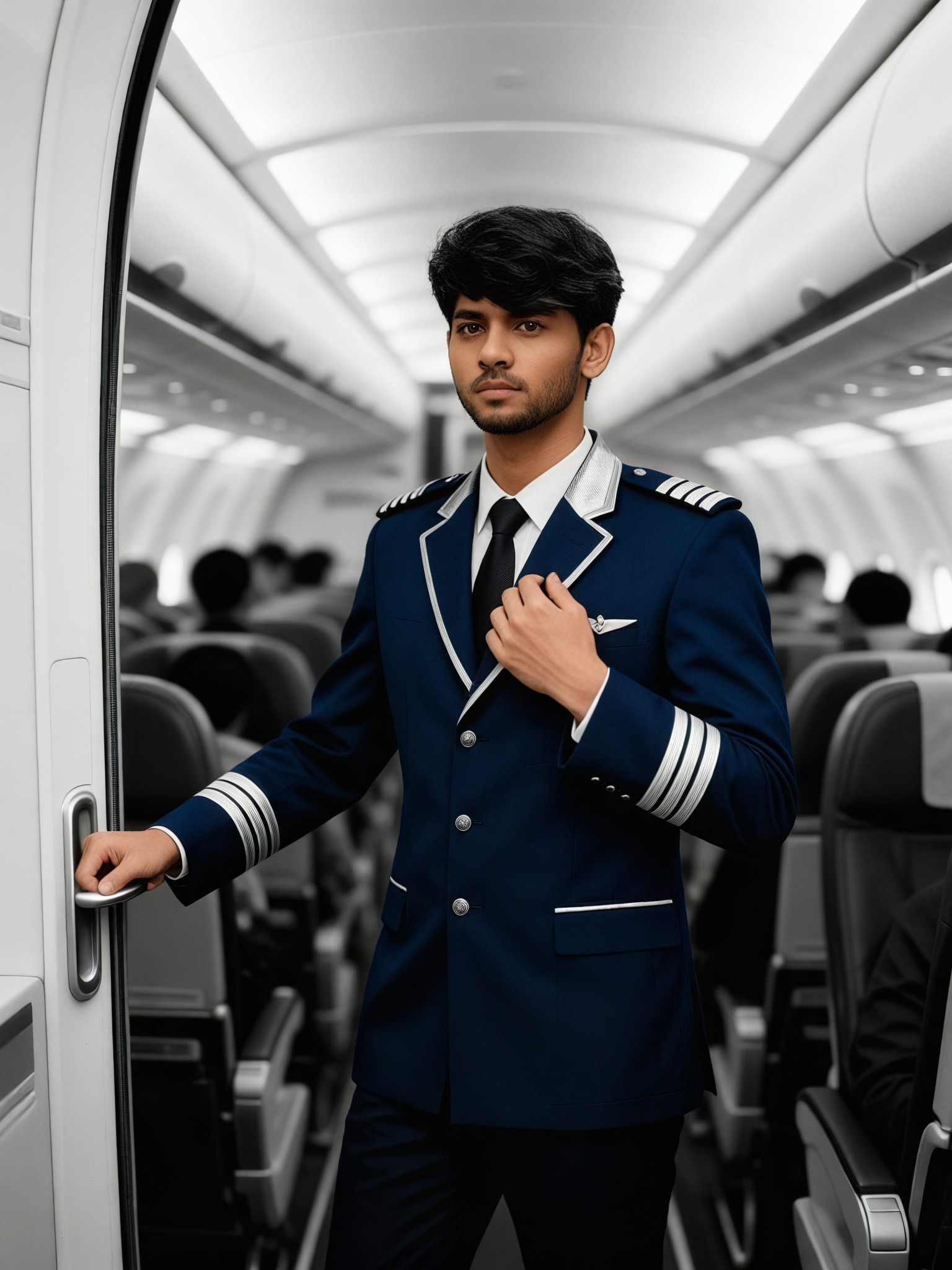 Colorful Captain of the Black-and-White Cockpit image