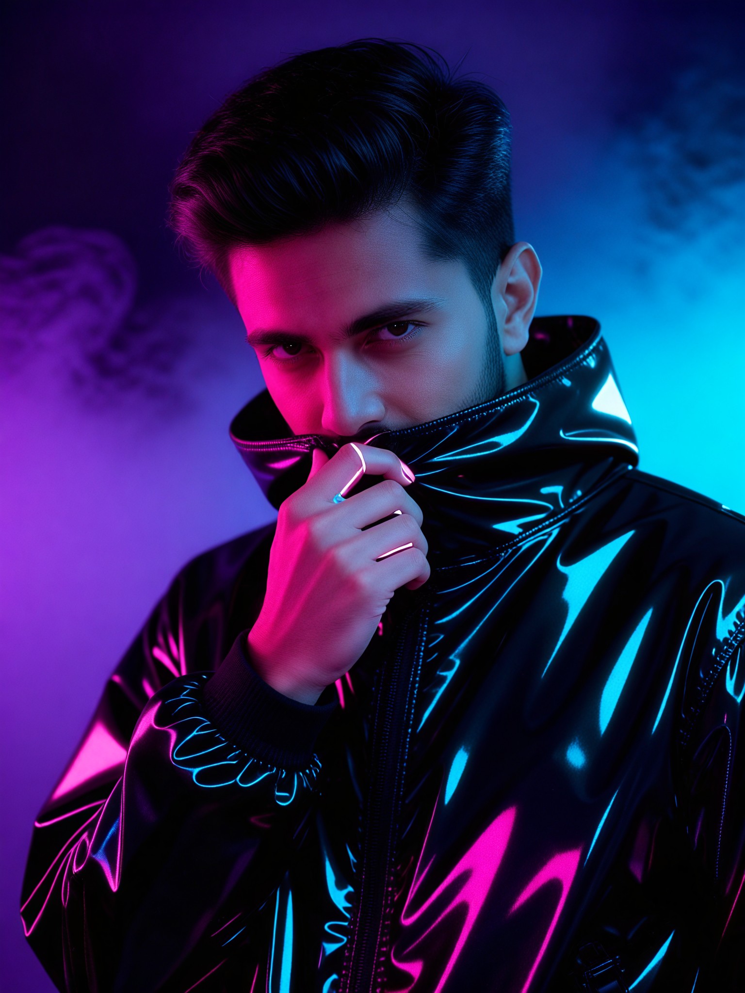 Cyber-style artistic portrait image