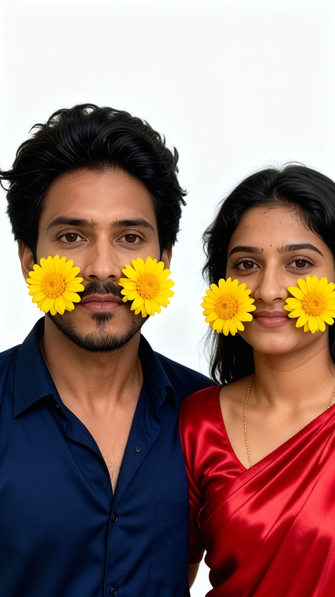 Couple Genda Flower Photo Booth Portrait image