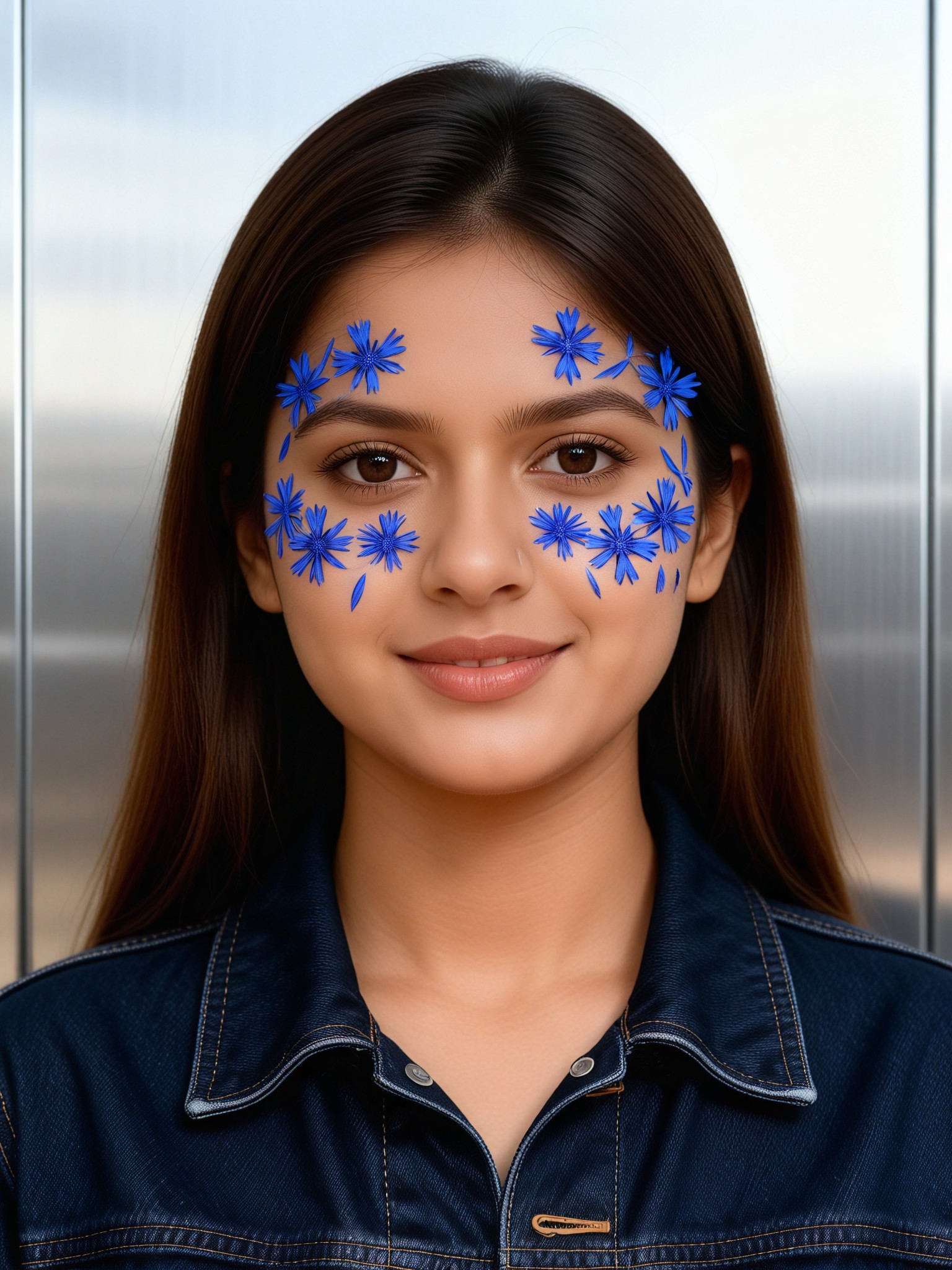 Blue Cornflower Photo Booth Portrait image
