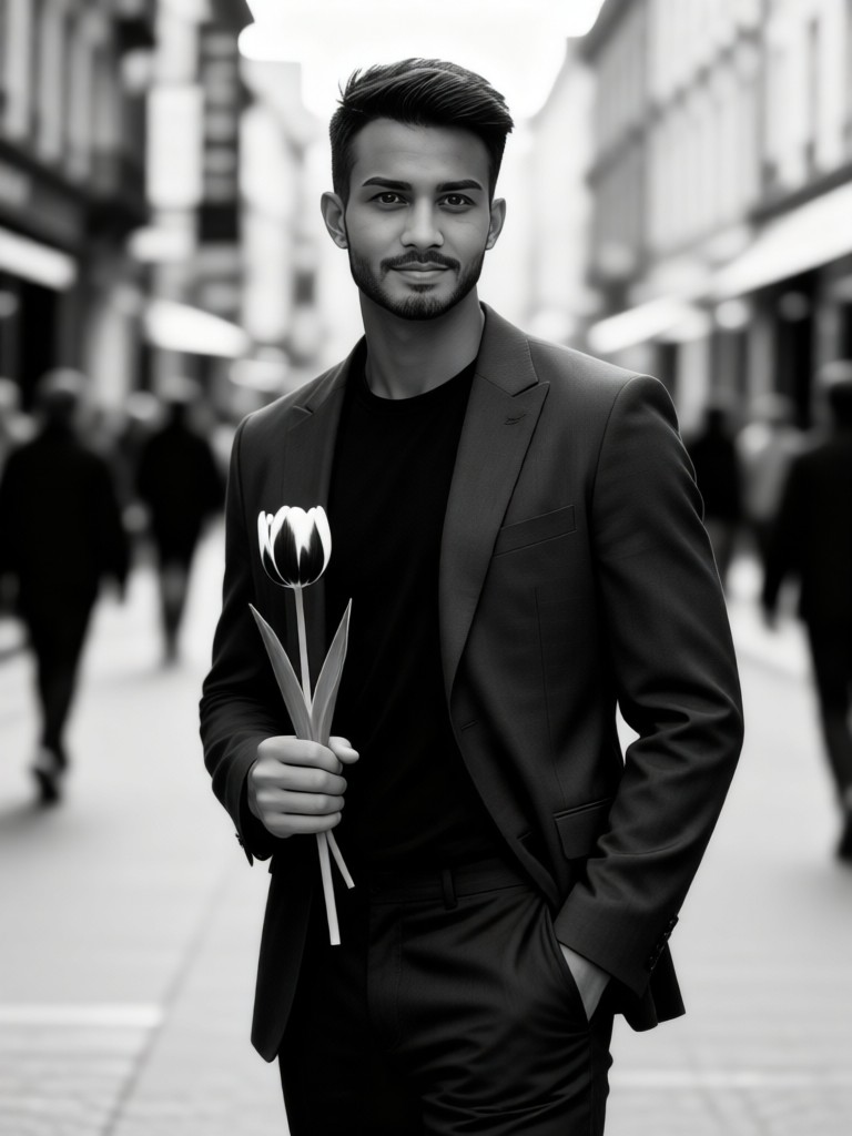 Orange Tones in a Black-and-White World image