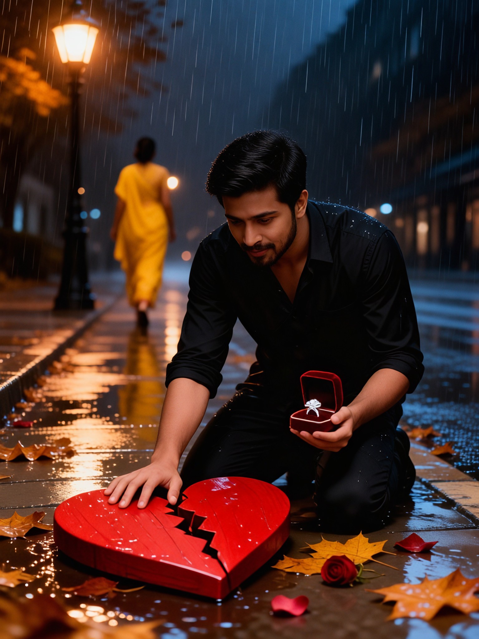 Sad Man on an Autumn Night image