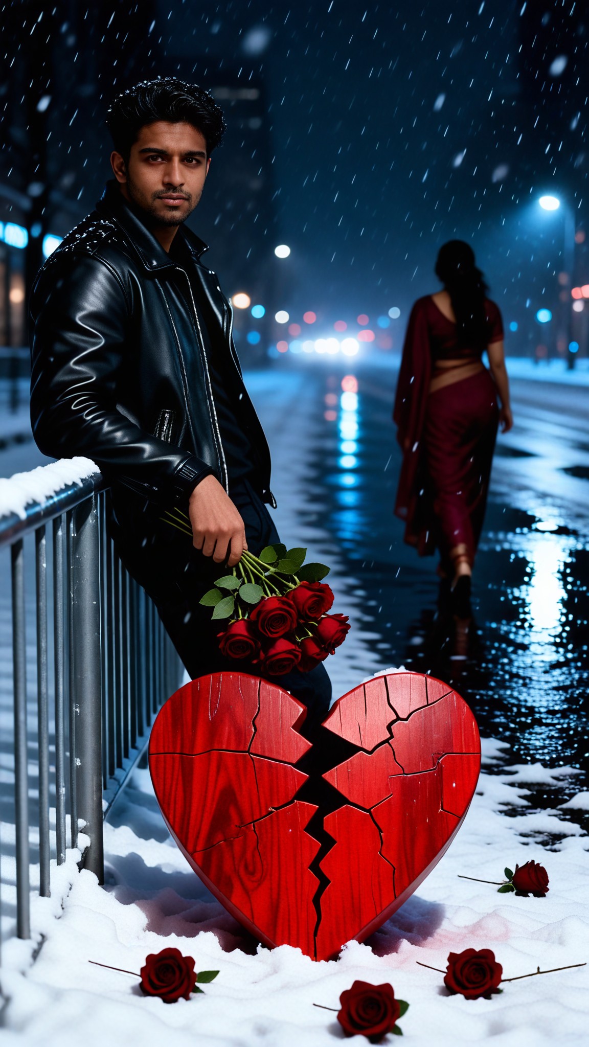 Roses That Were Not Delivered on a Snowy Night image