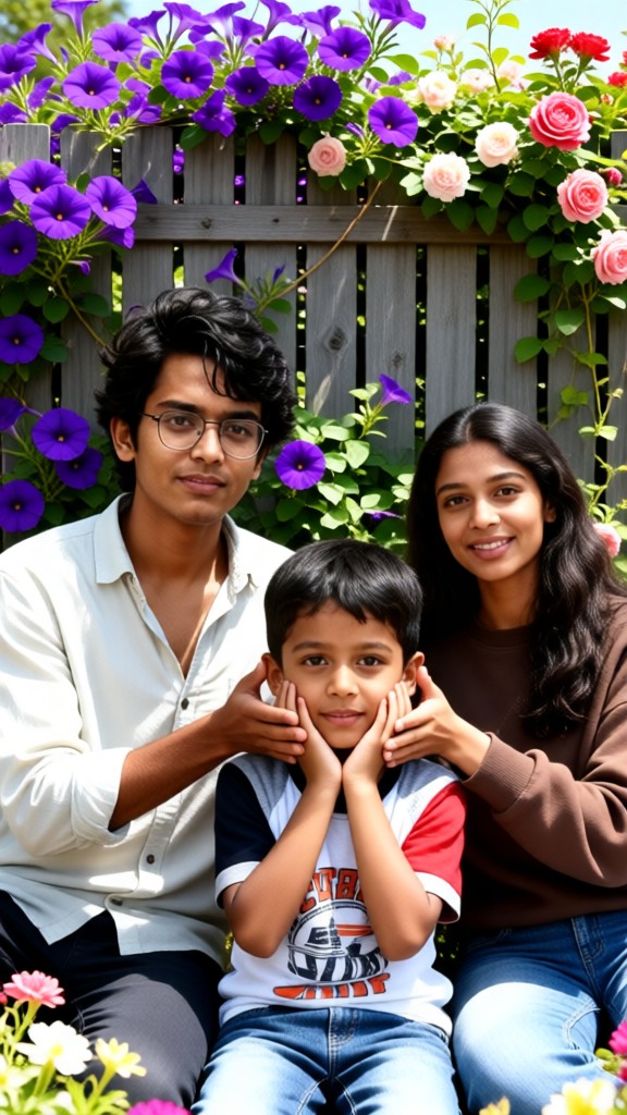 Family portrait in the painting image