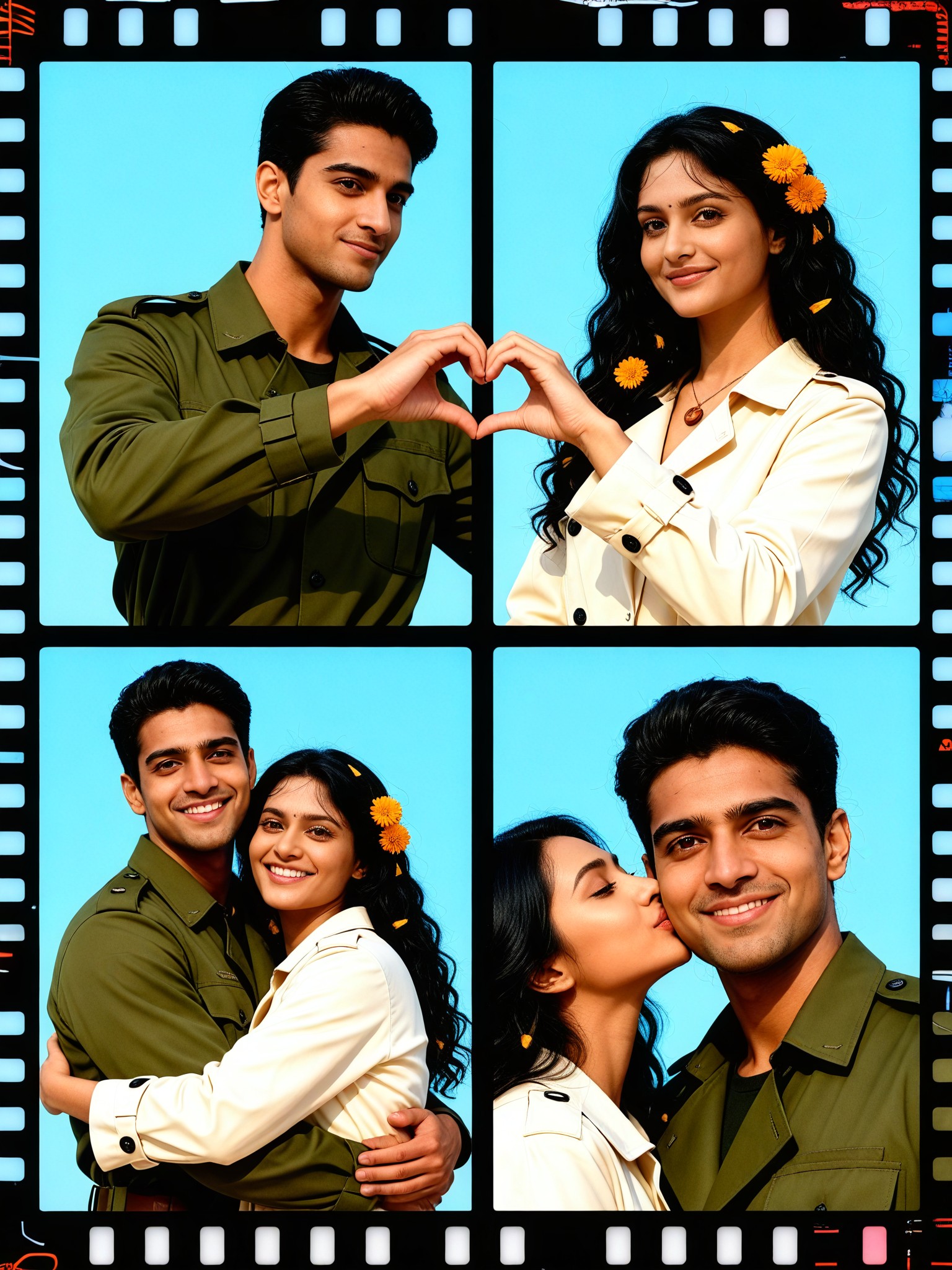 Couple Four-Frame Photo Booth Stickers-1 image