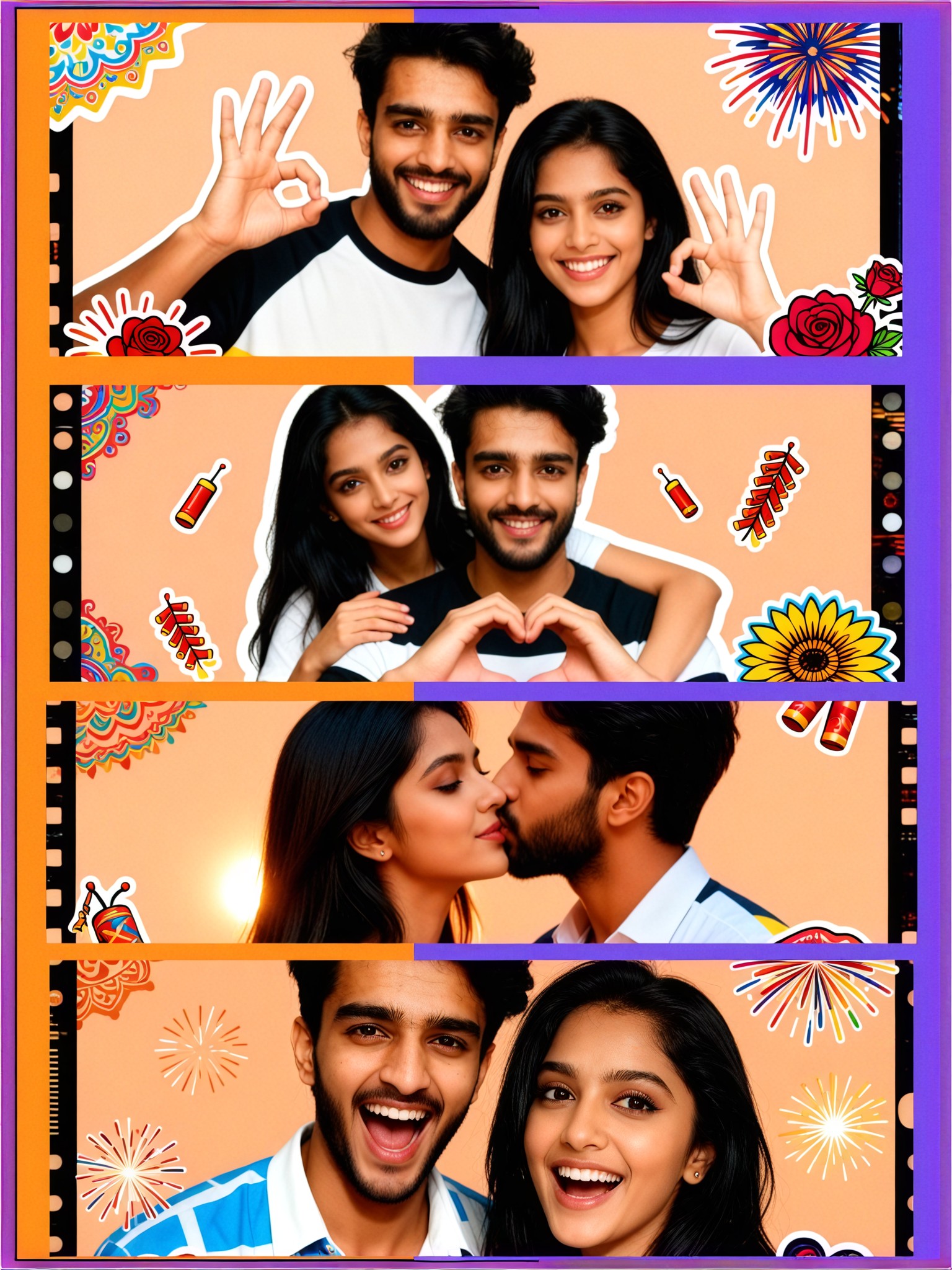 Couple Four-Frame Photo Booth Stickers-6 image