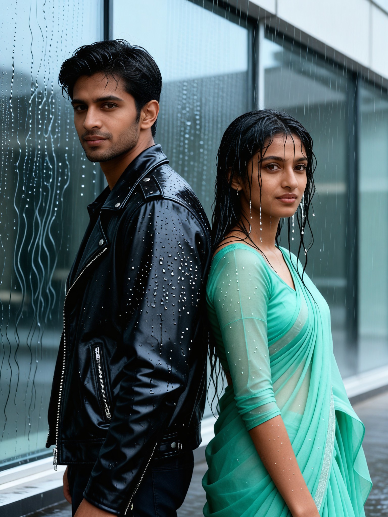 Sad Couple in the Rain image