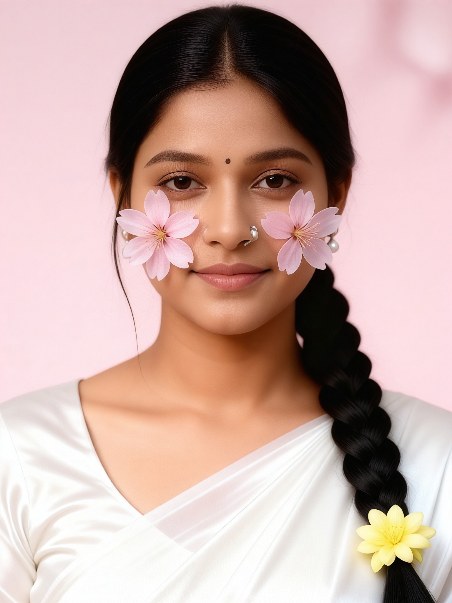 Photographs of a Sari Dress with Cherry Blossom Stickers image
