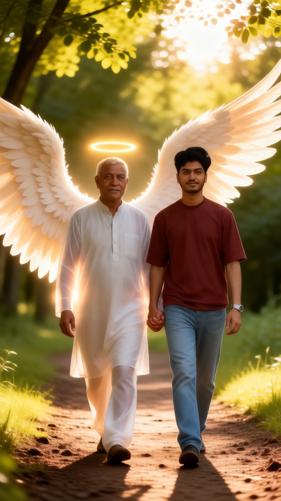 Holding hands with angel relatives image