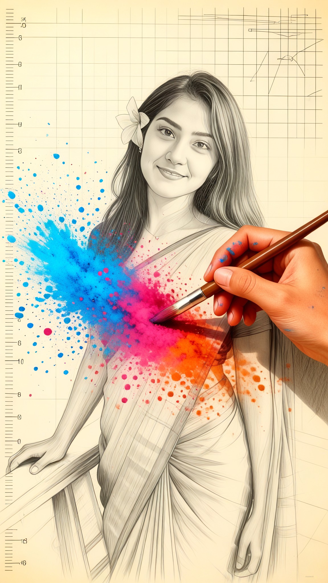 Sketch Style of Holi Festival image