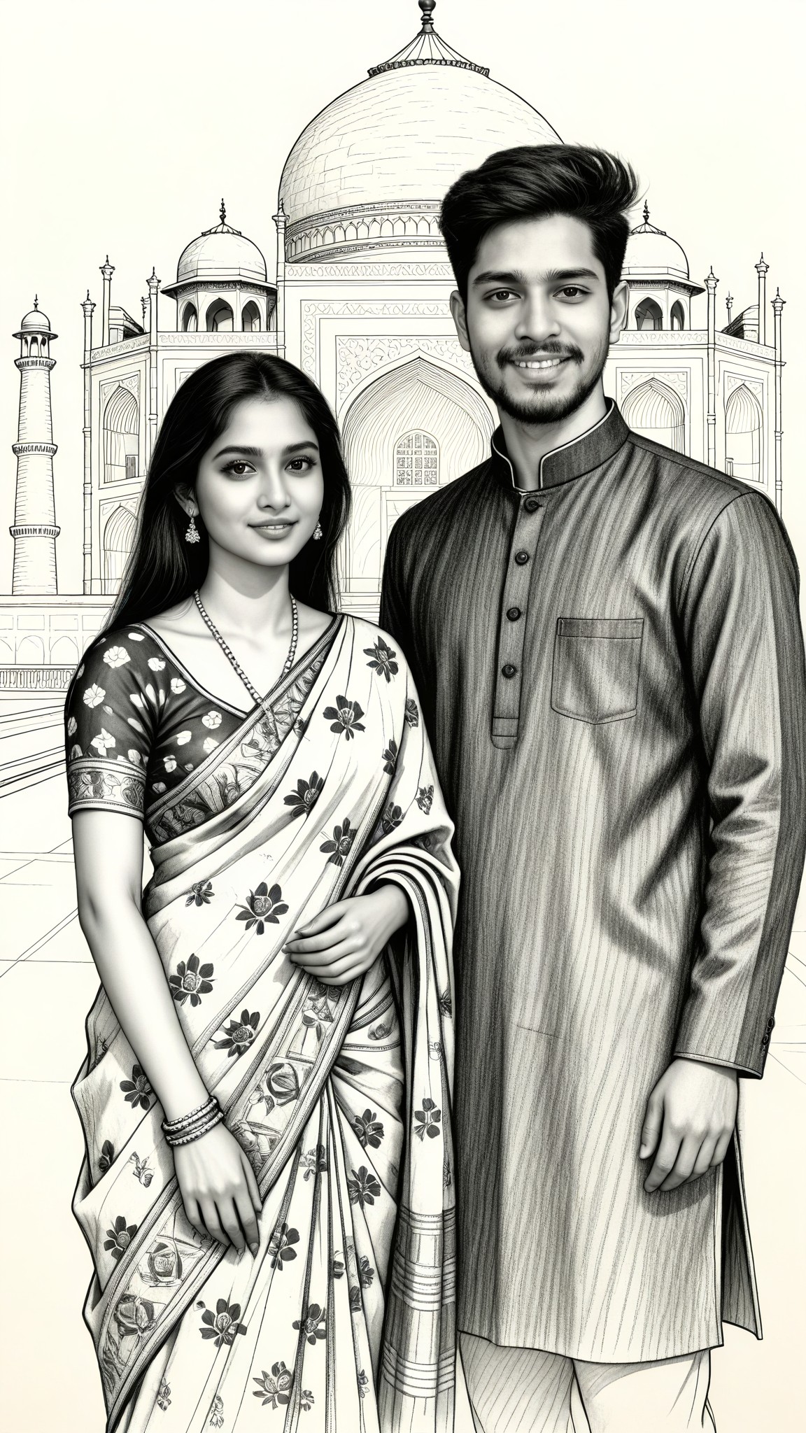 Pencil Hand-drawn Sketch Portrait of the Palace of the Winds image