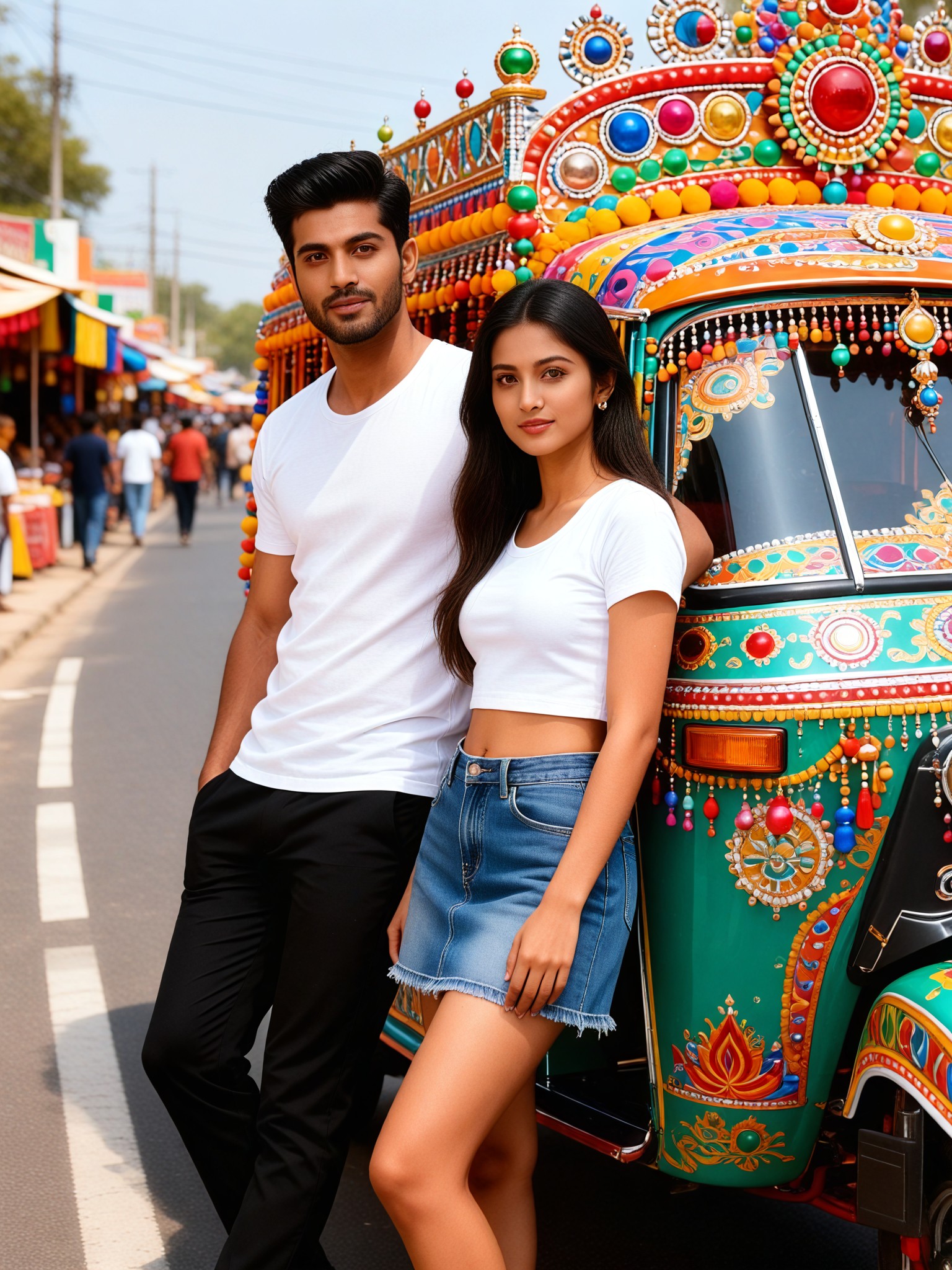 Lean against the car：11 image