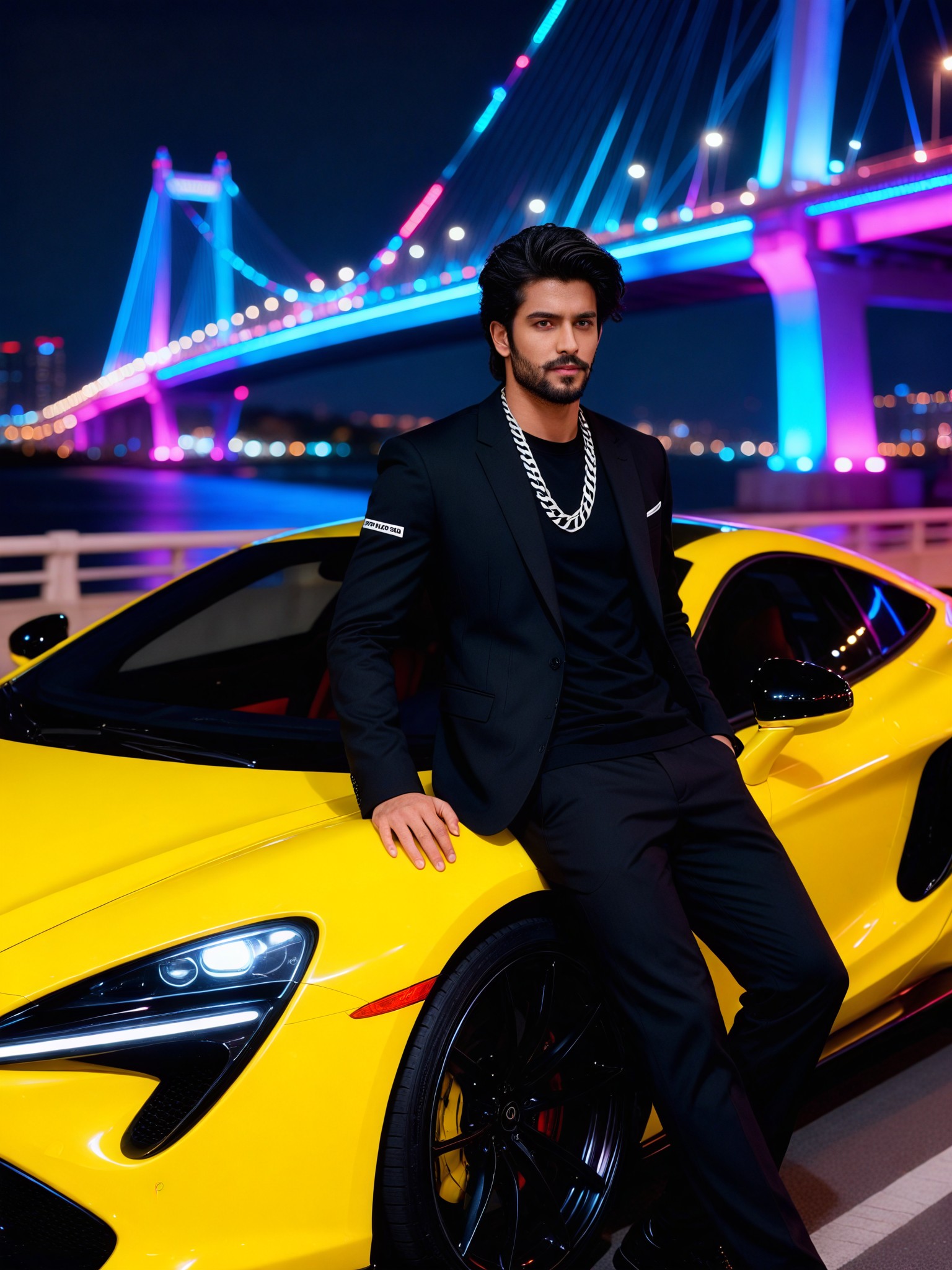 Lean against the car：12 image