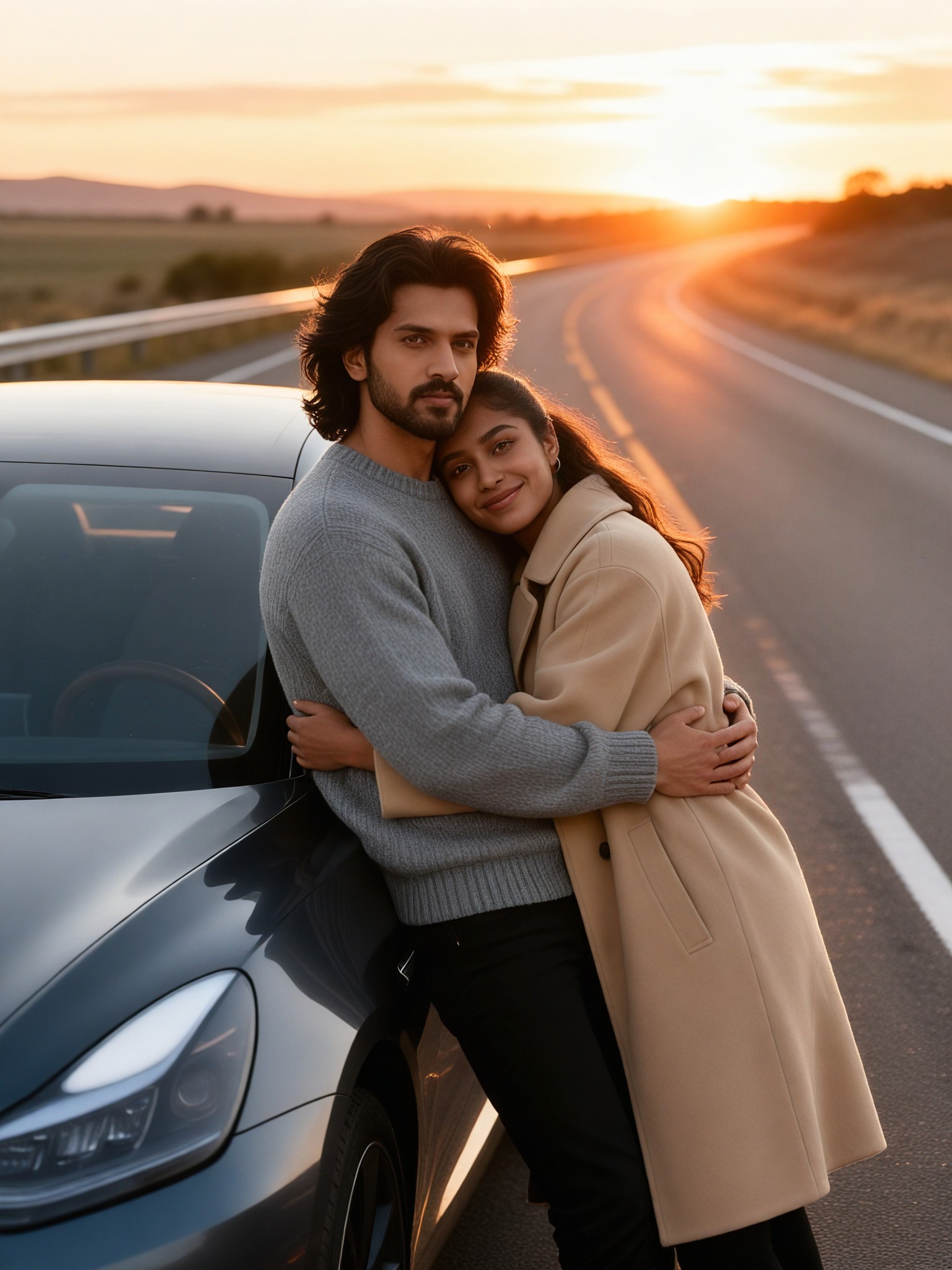 Lean against the car：16 image